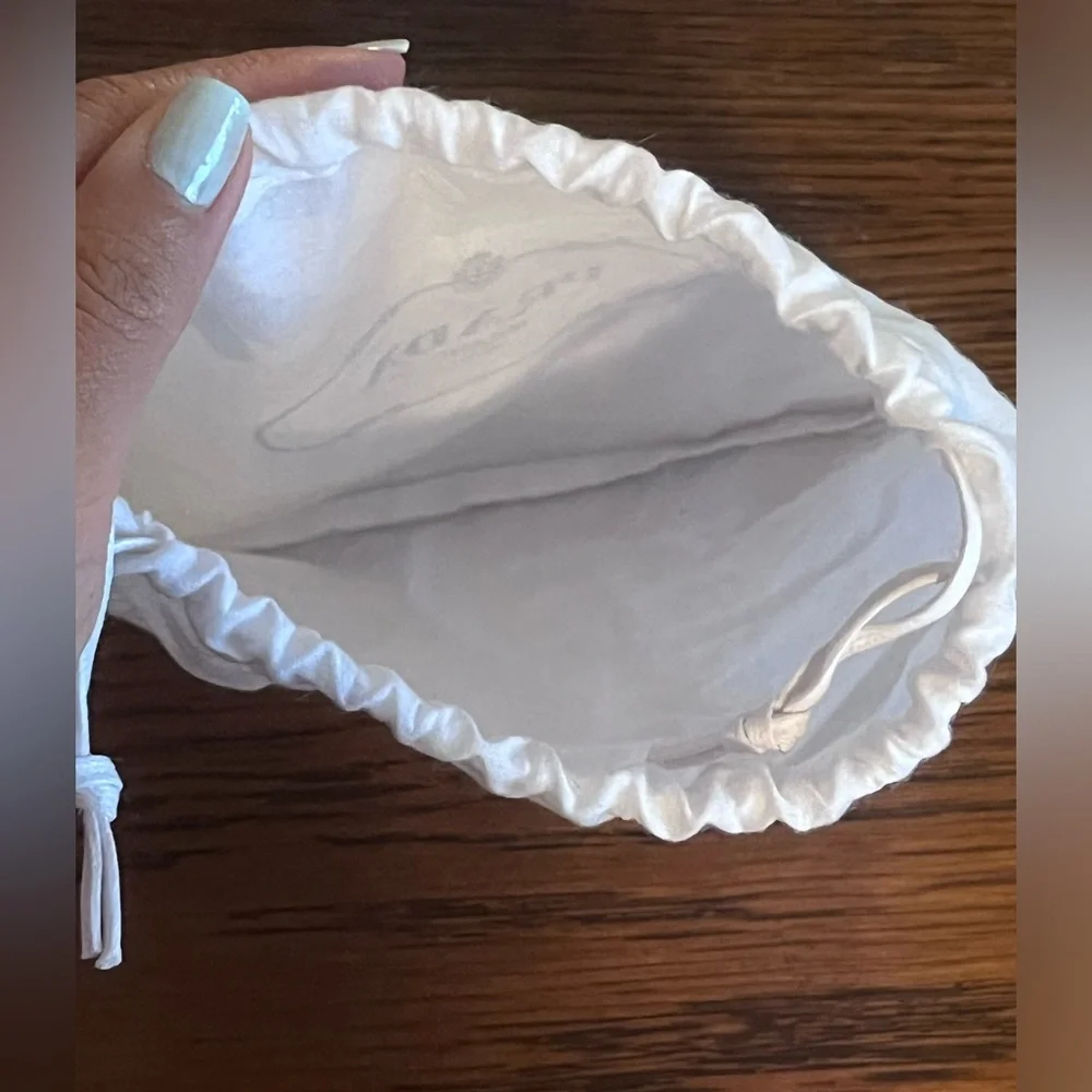 PRADA MINI WHITE DRAWSTRING DUST BAG 7” x 7”